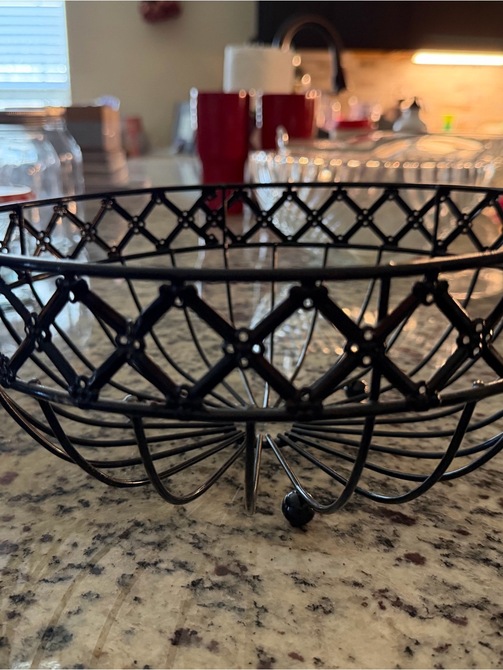 Decorative Black Wire Fruit Bowl - Home Accents